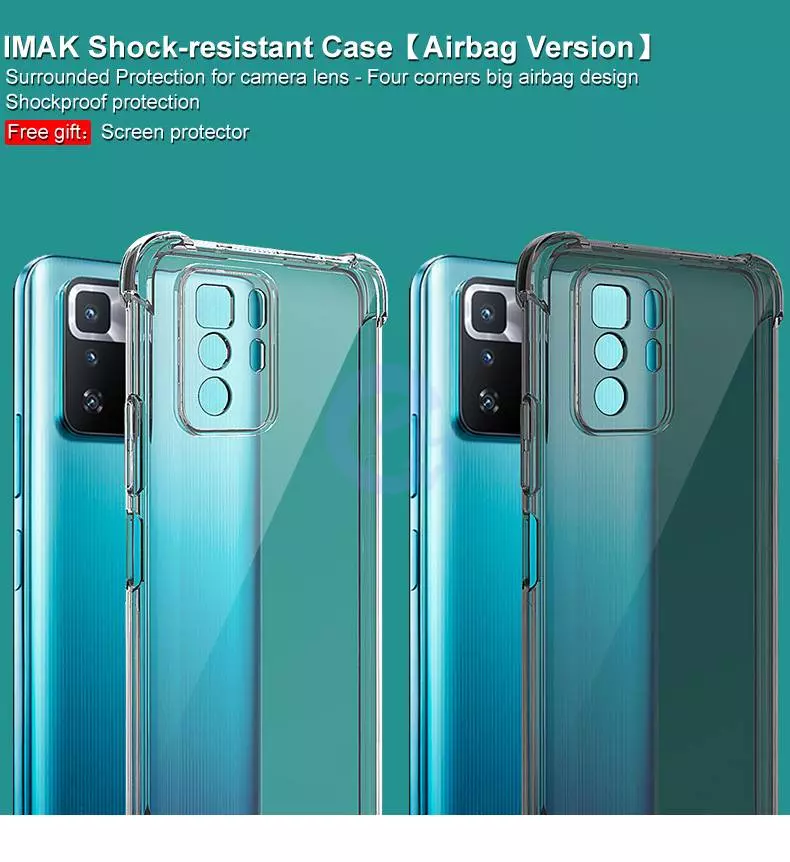 Чехол бампер для Xiaomi Poco X3 GT Imak Shock Crystal Clear (Прозрачный) 6957476843270