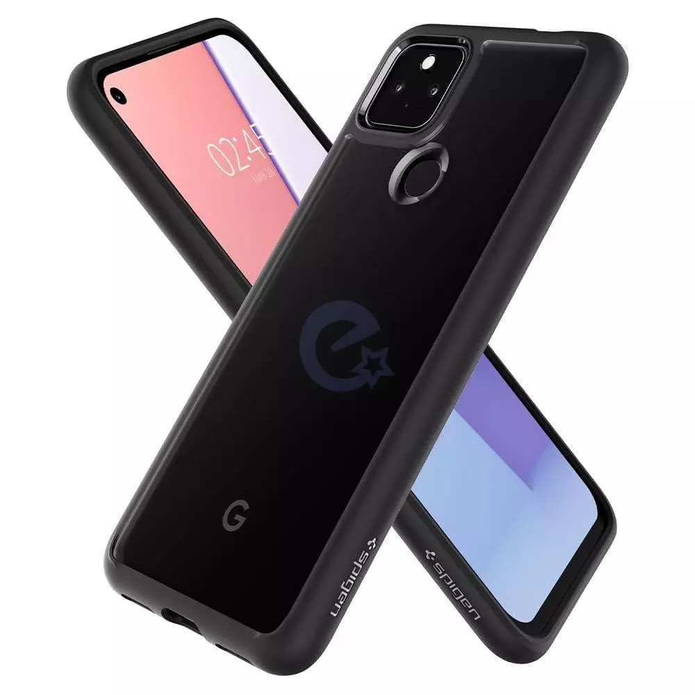 Чехол бампер для Google Pixel 5a 5G Spigen Ultra Hybrid Black (Черный) ACS02910