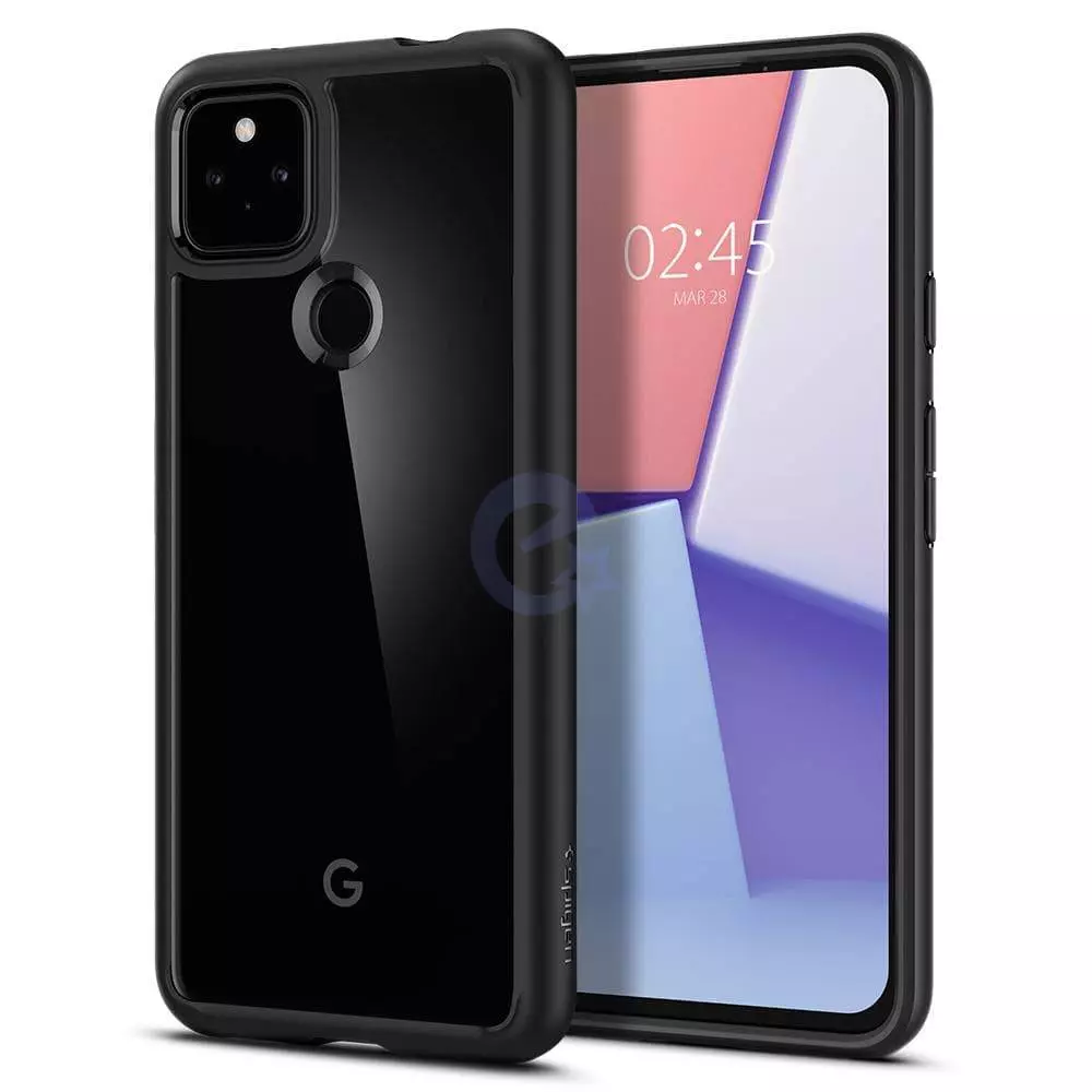 Чехол бампер для Google Pixel 5a 5G Spigen Ultra Hybrid Black (Черный) ACS02910