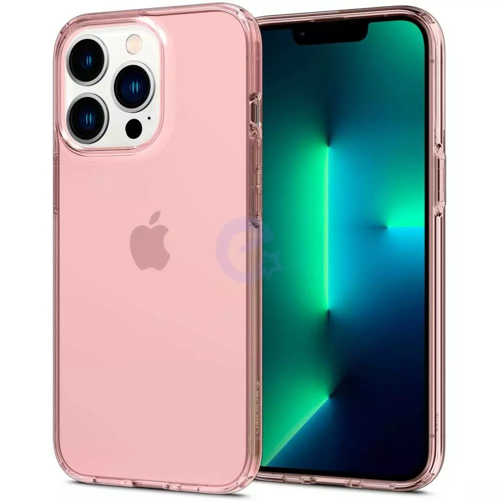 Чехол бампер для iPhone 13 Pro Spigen Crystal Flex Rose Crystal (Розовый Кристальный) ACS03298