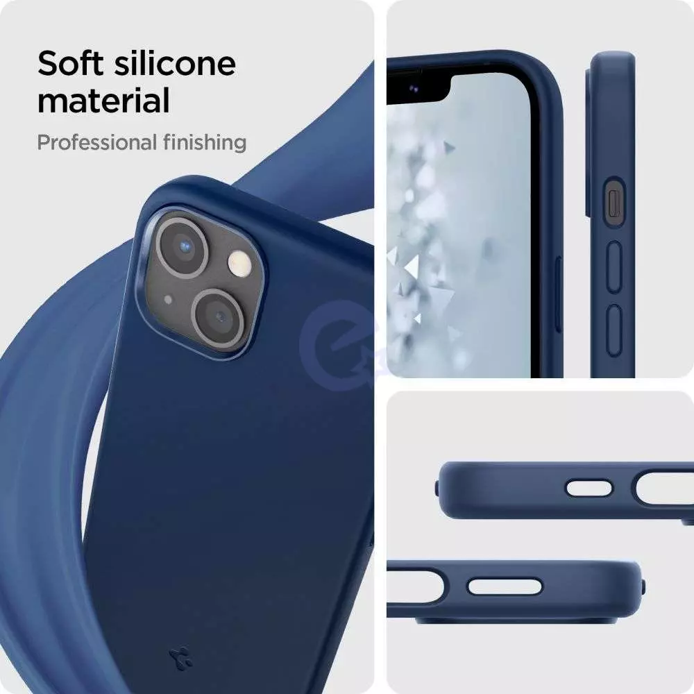 Чехол бампер для iPhone 13 Mini Spigen Silicone Fit Navy Blue (Темно Синий) ACS03341