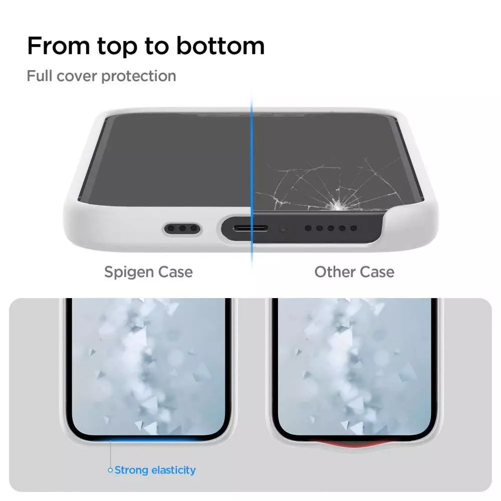 Чехол бампер для iPhone 13 Spigen Silicone Fit White (Белый) ACS03549
