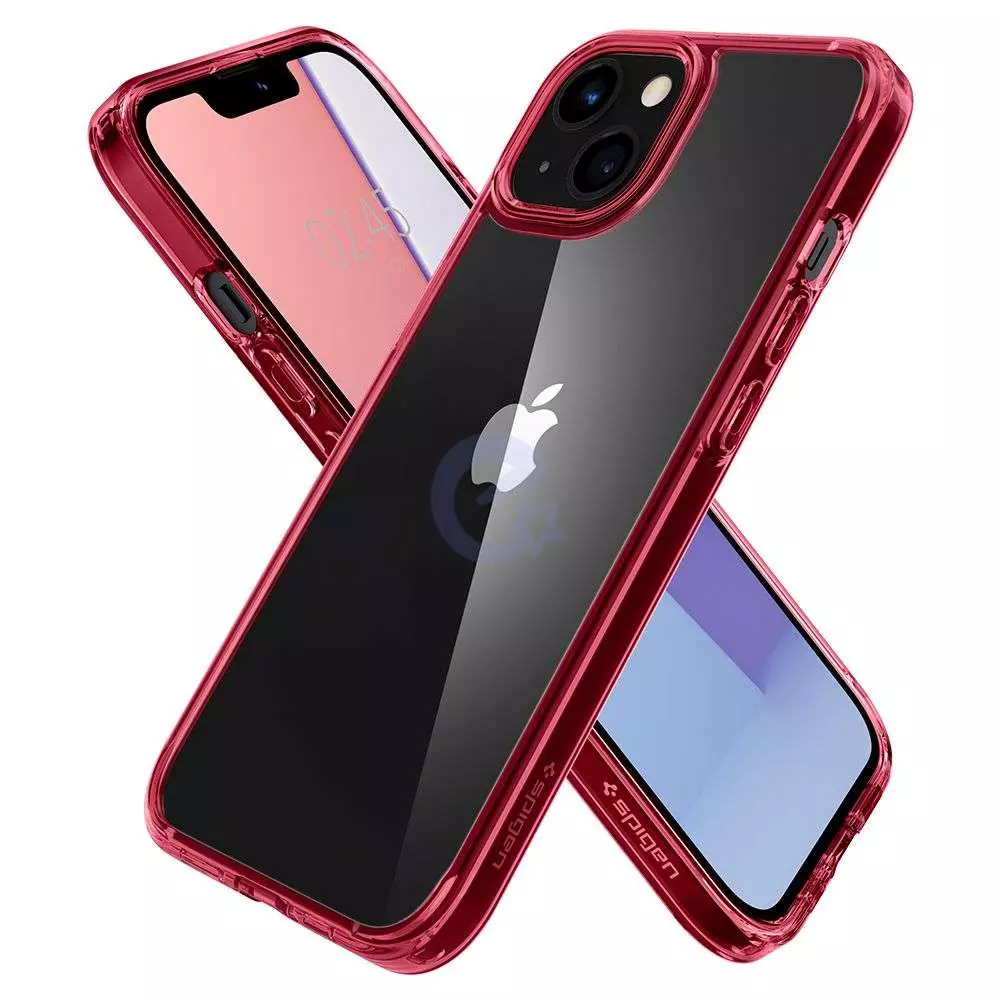Чехол бампер для iPhone 13 Spigen Ultra Hybrid Red Crystal (Красный Кристальный) ACS03524
