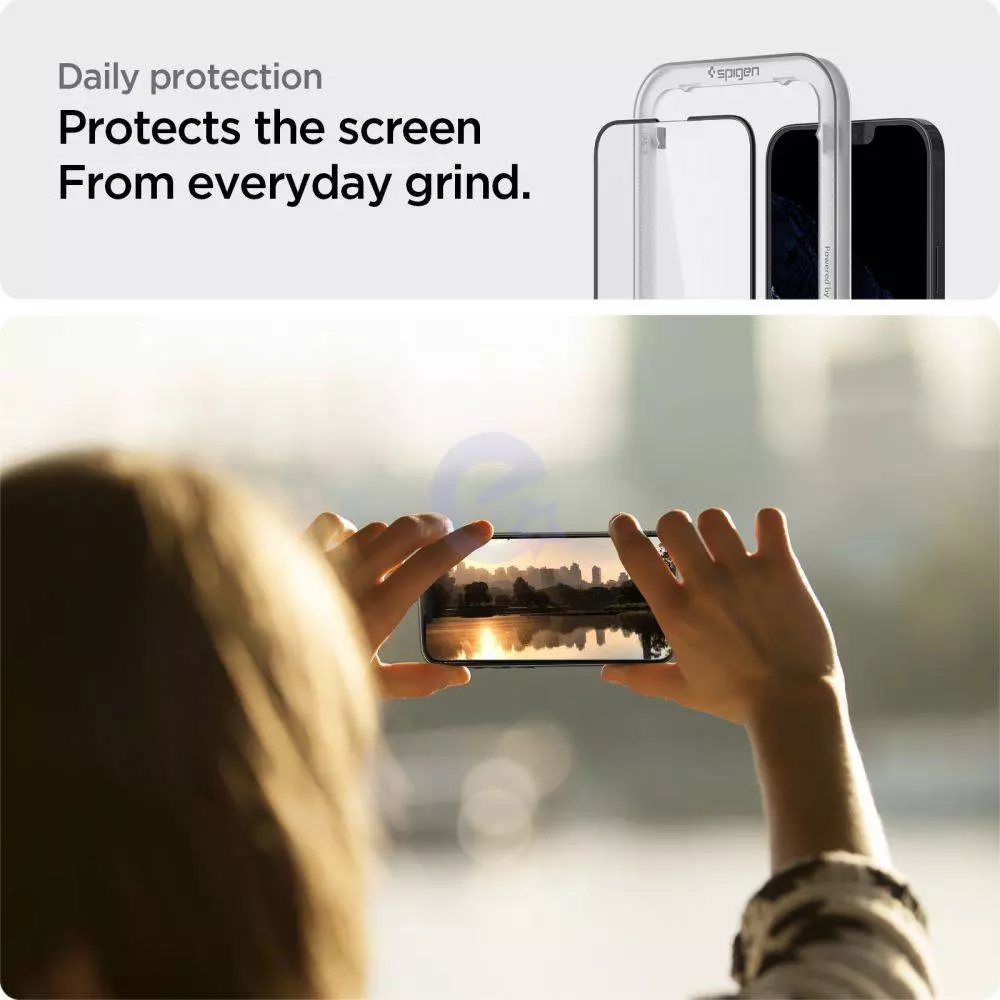 Защитное стекло для Apple iPhone 13 Pro Max Spigen ALM Glass FC 2-Pack Black (Черный) AGL03377