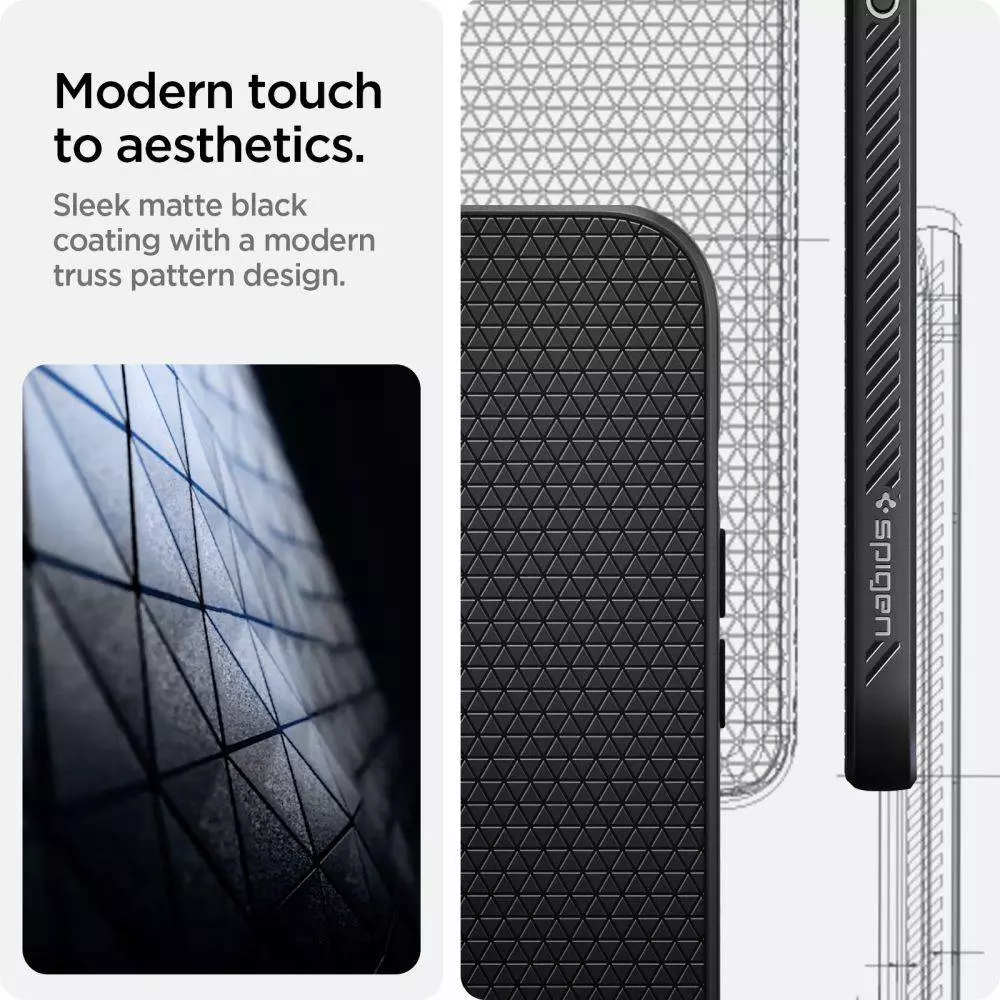 Чехол бампер для Apple iPhone 13 Pro Max Spigen Liquid Air Matte Black (Черный) ACS03201