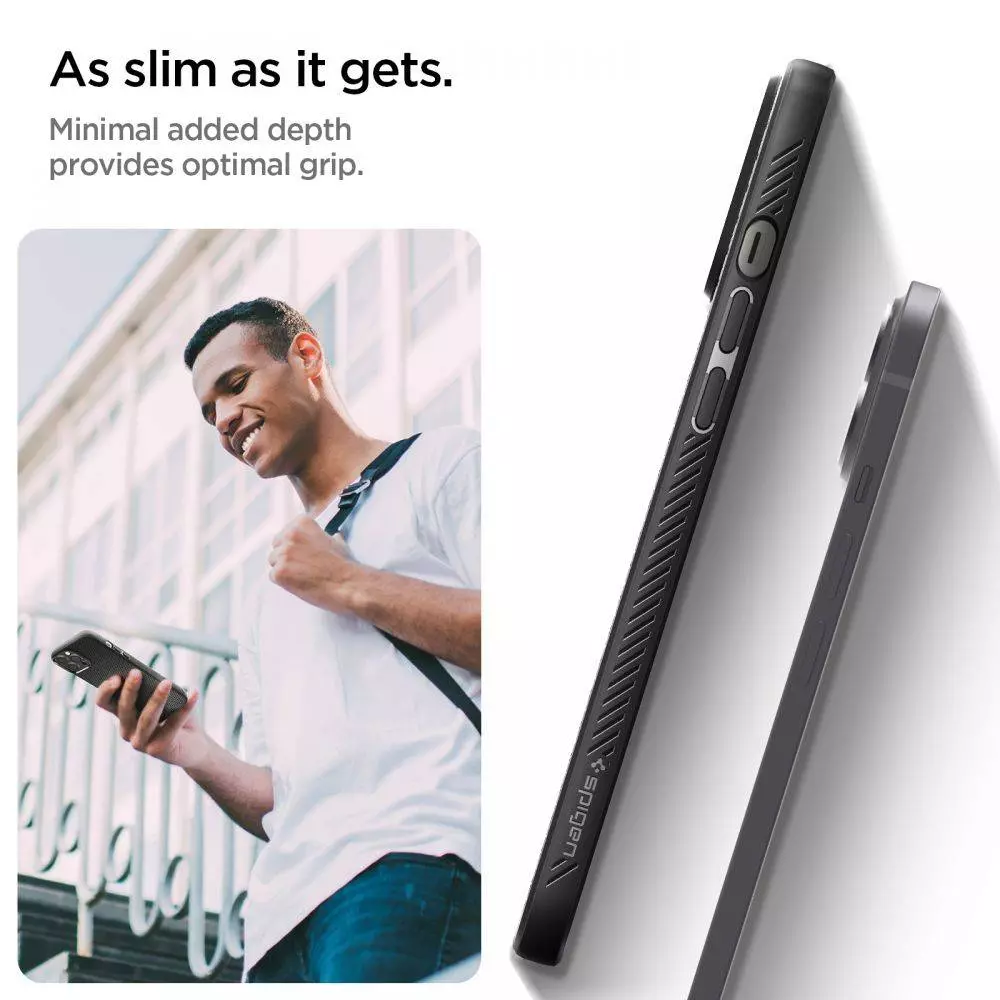 Чехол бампер для Apple iPhone 13 Pro Max Spigen Liquid Air Matte Black (Черный) ACS03201