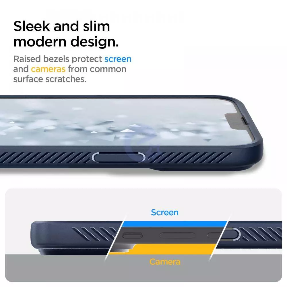 Чехол бампер для Apple iPhone 13 Pro Max Spigen Liquid Air Navy Blue (Тёмно синий) ACS03202