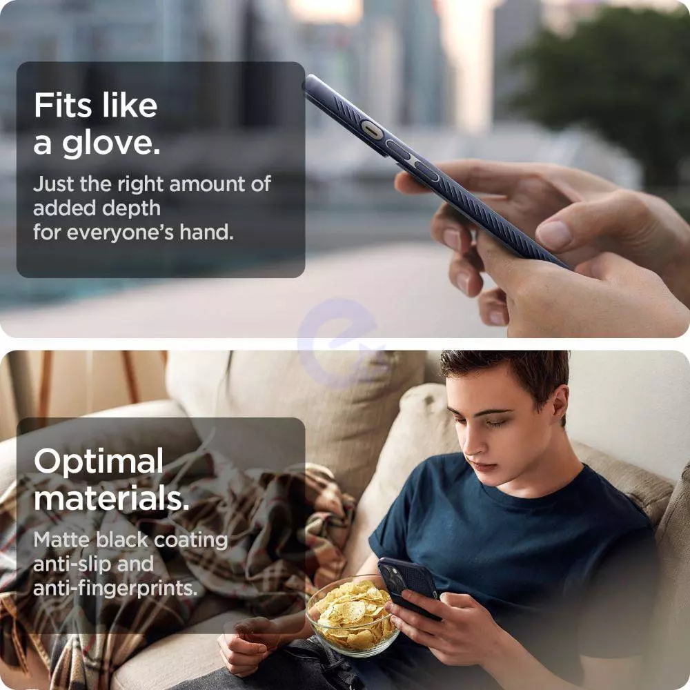 Чехол бампер для Apple iPhone 13 Pro Max Spigen Liquid Air Navy Blue (Тёмно синий) ACS03202