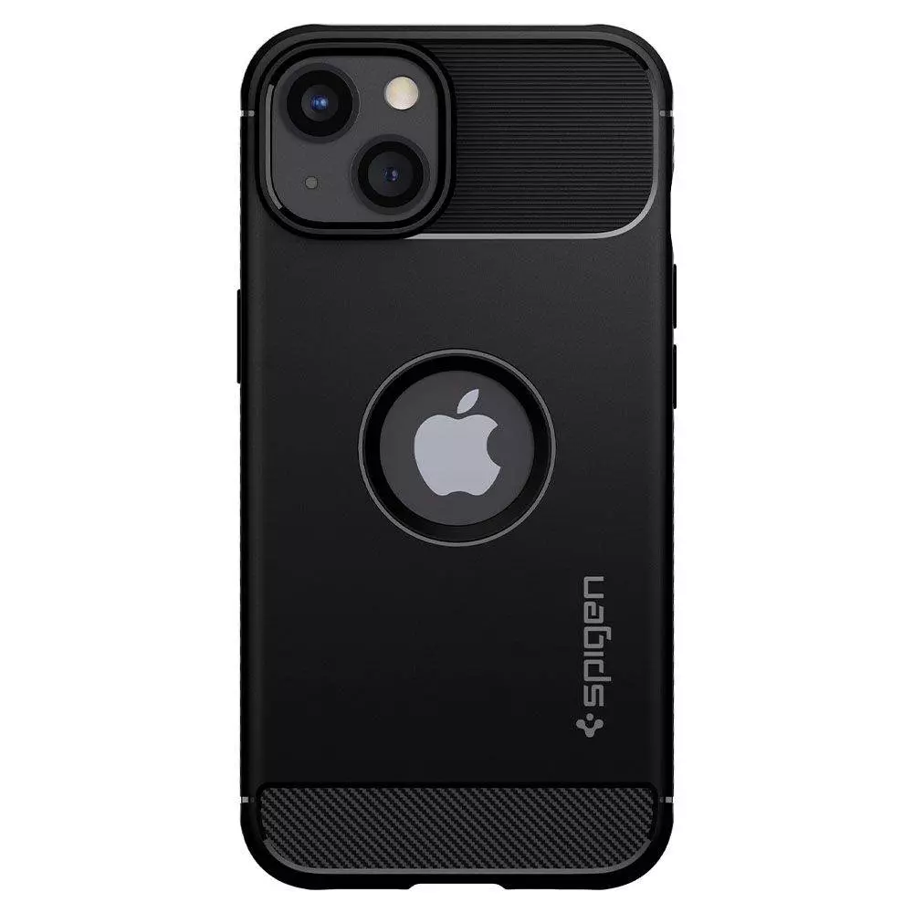 Чехол бампер для Apple iPhone 13 Spigen Rugged Armor Matte Black (Черный) ACS03518