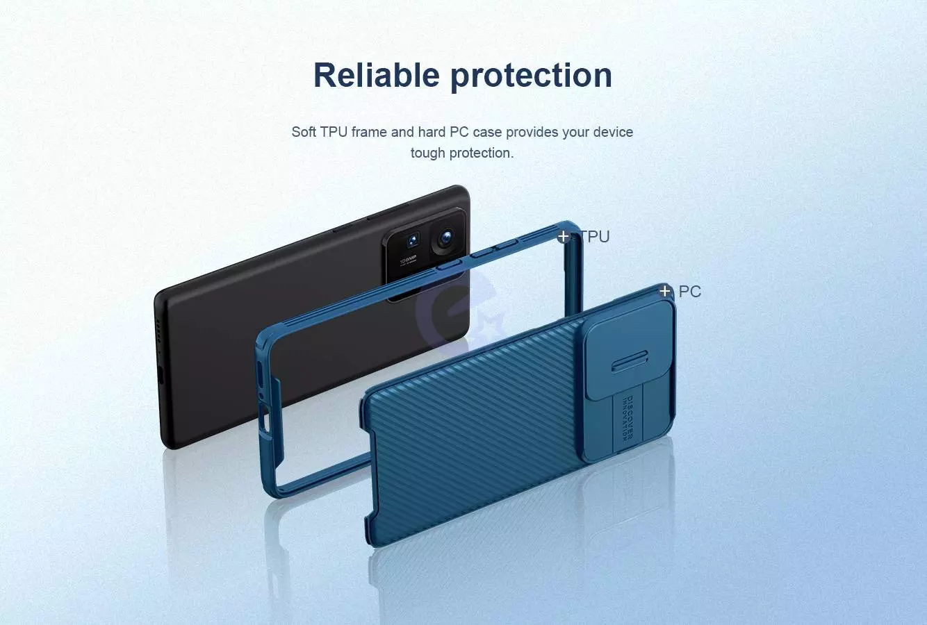 Чехол бампер для Xiaomi Mix 4 Nillkin CamShield Pro Blue (Синий) 6902048228870