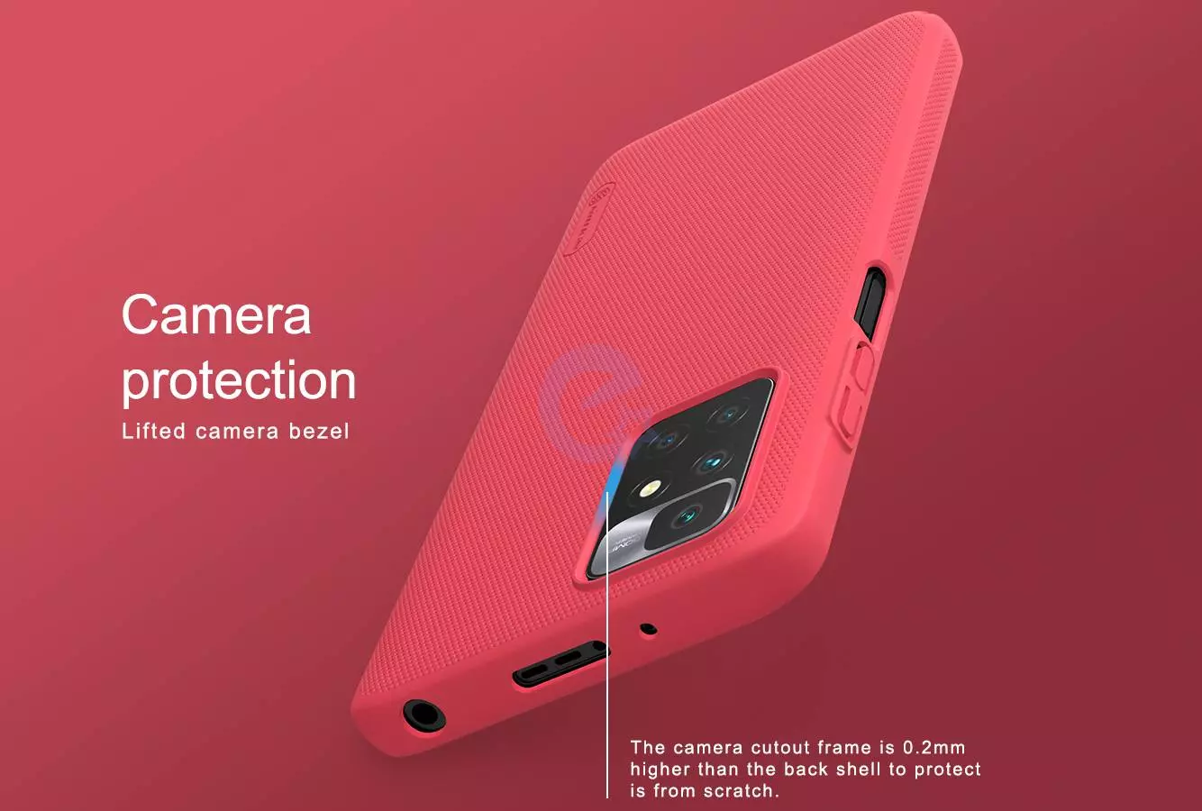 Чехол бампер для Xiaomi Redmi 10 Nillkin Super Frosted Shield Red (Красный)