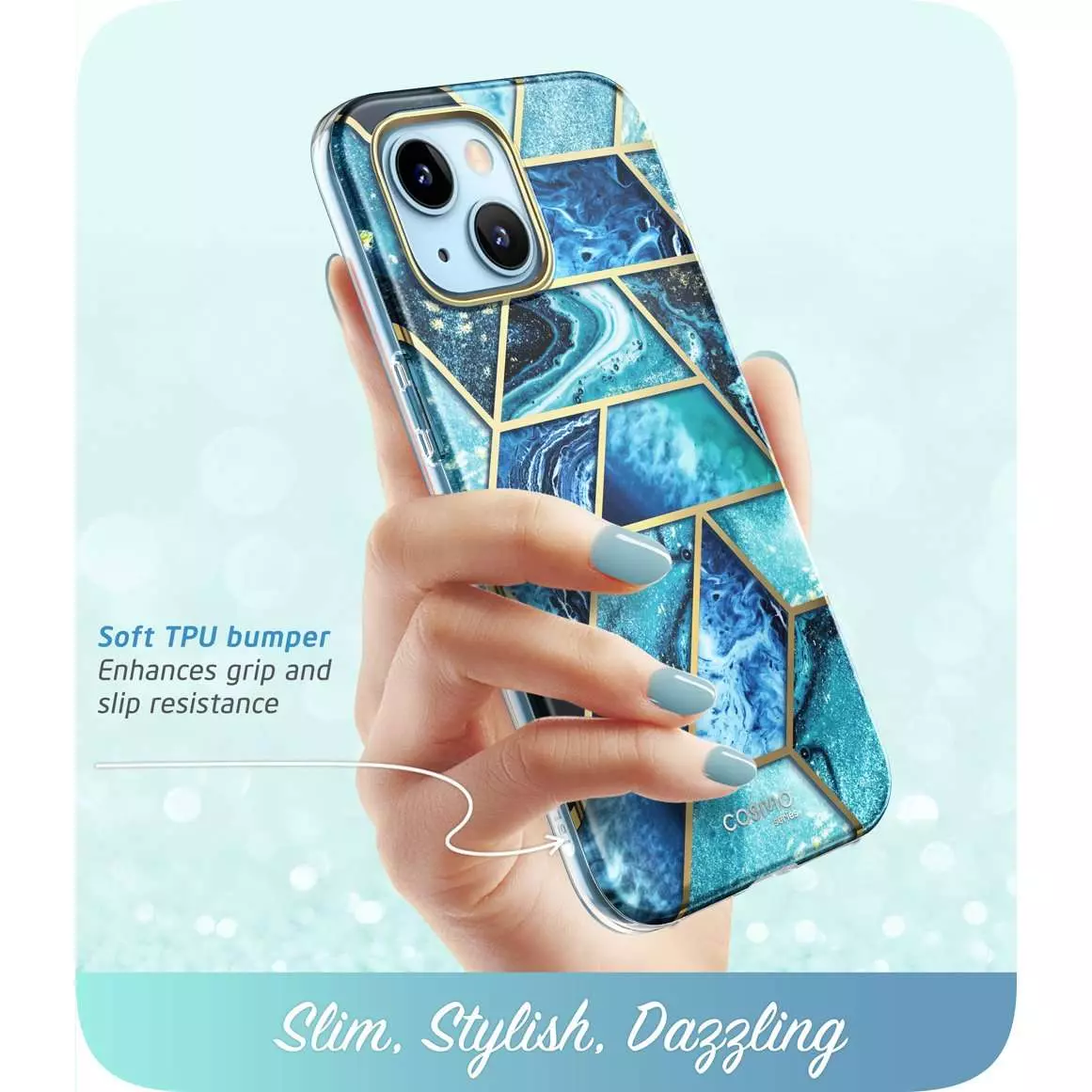 Чехол бампер для iPhone 13 i-Blason Cosmo Ocean Blue (Океан Синий) 843439113978