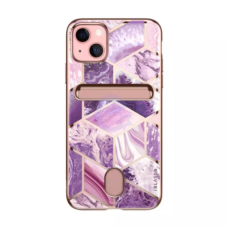 Чехол бампер для iPhone 13 i-Blason Cosmo Wallet Marble Purple (Мрамор Фиолетовый) 843439114029