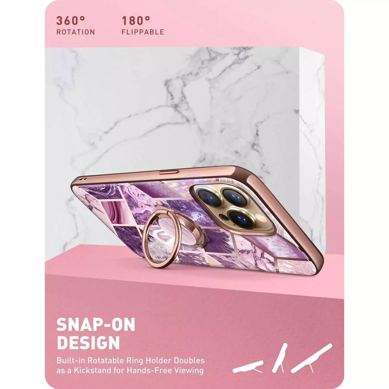 Чехол бампер для iPhone 13 Pro i-Blason Cosmo Snap Marble Purple (Мрамор Фиолетовый) 843439114289 Чехол бампер для iPhone 13 Pro i-Blason Cosmo Snap Marble Purple (Мрамор Фиолетовый) 843439114289