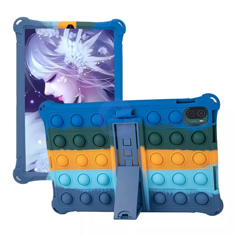 Силиконовый чехол бампер Ainiyo Pop It cover для Xiaomi Mi Pad 5 / MiPad 5 Pro 11" Синяя радуга
