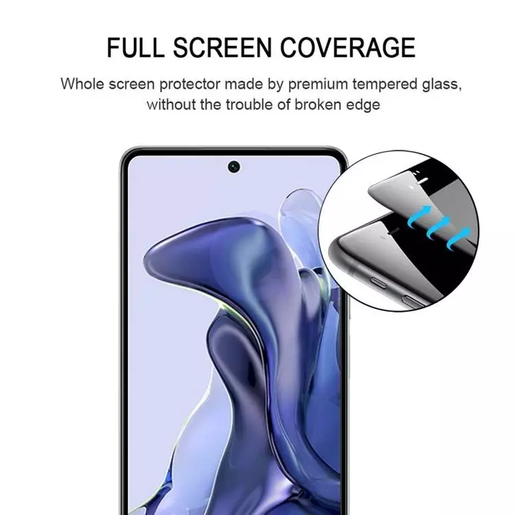 Защитное стекло для Xiaomi 11T / Xiaomi 11T Pro Anomaly 9D Full Glue Tempered Glass Crystal Clear (Прозрачный)