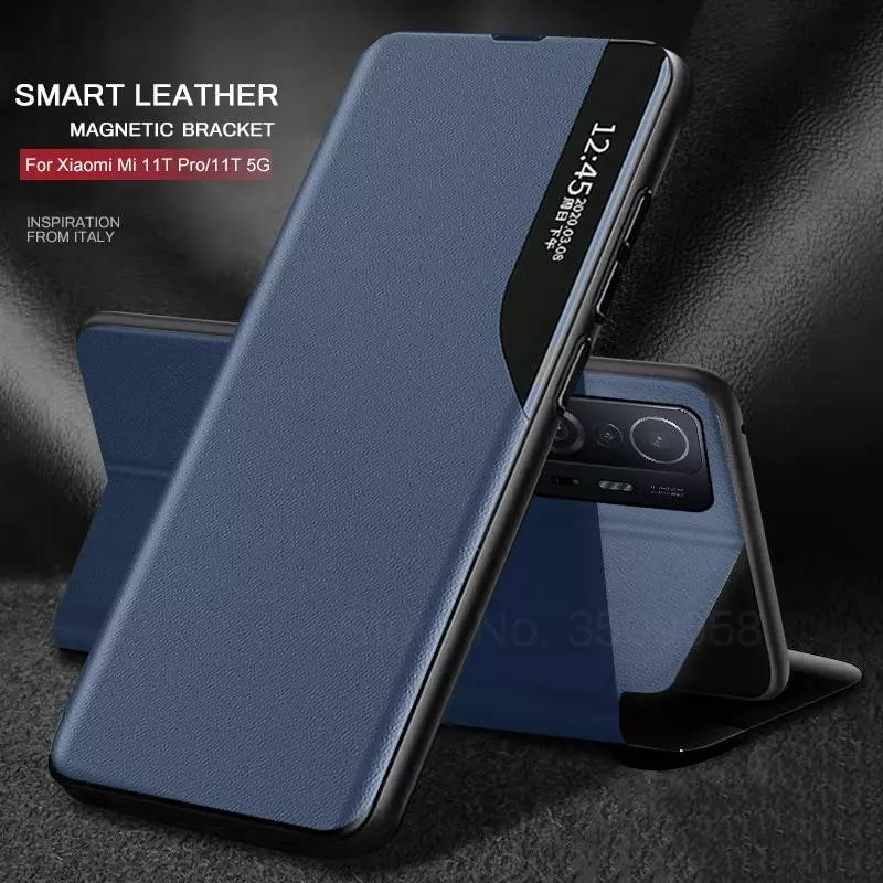 Чехол книжка для Xiaomi 11T / Xiaomi 11T Pro Anomaly Smart View Flip Blue (Синий) Чехол книжка для Xiaomi 11T / Xiaomi 11T Pro Anomaly Smart View Flip Blue (Синий)