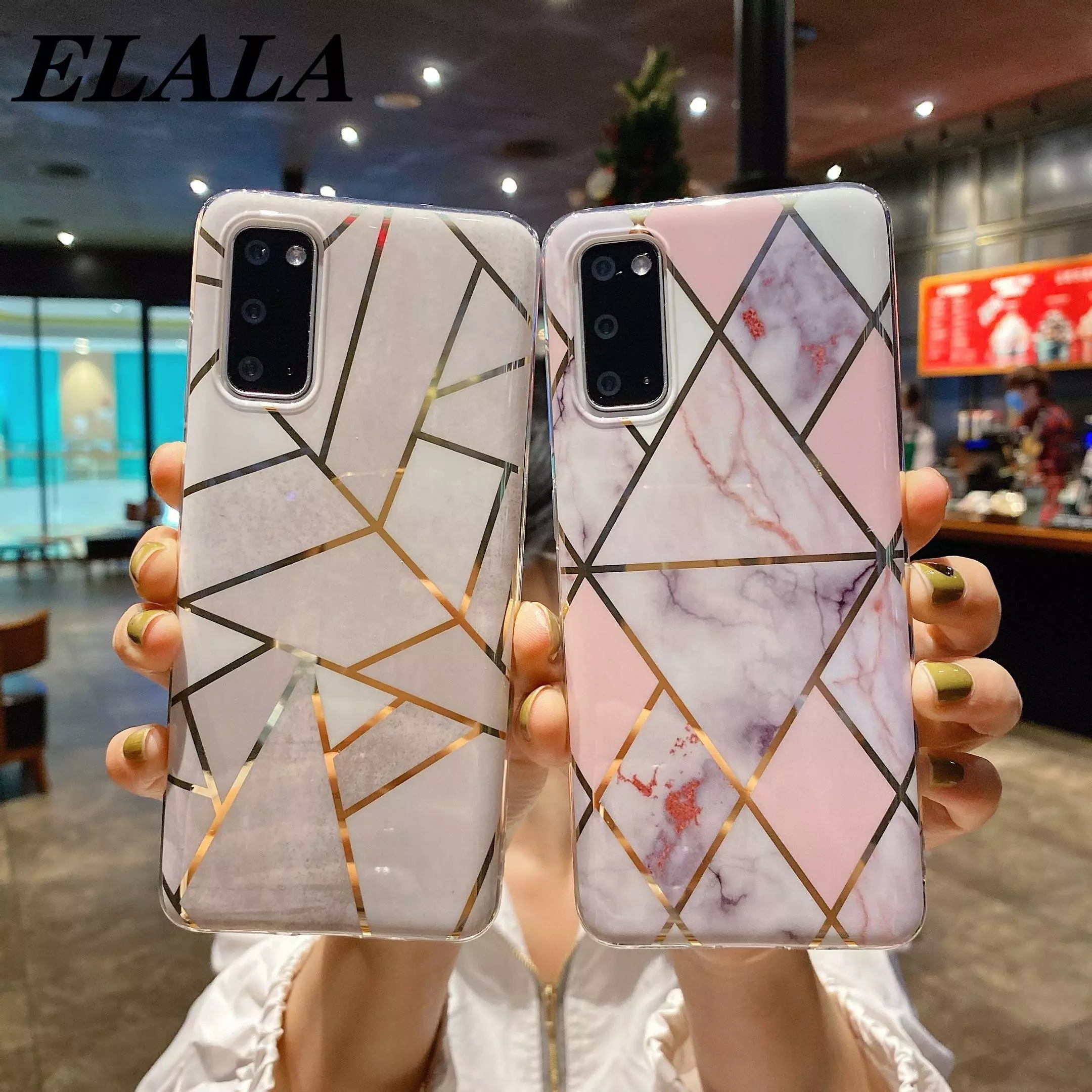 Чехол бампер для Samsung Galaxy M62 Anomaly Marble Plating Purple Romb (Фиолетовый Ромбик)
