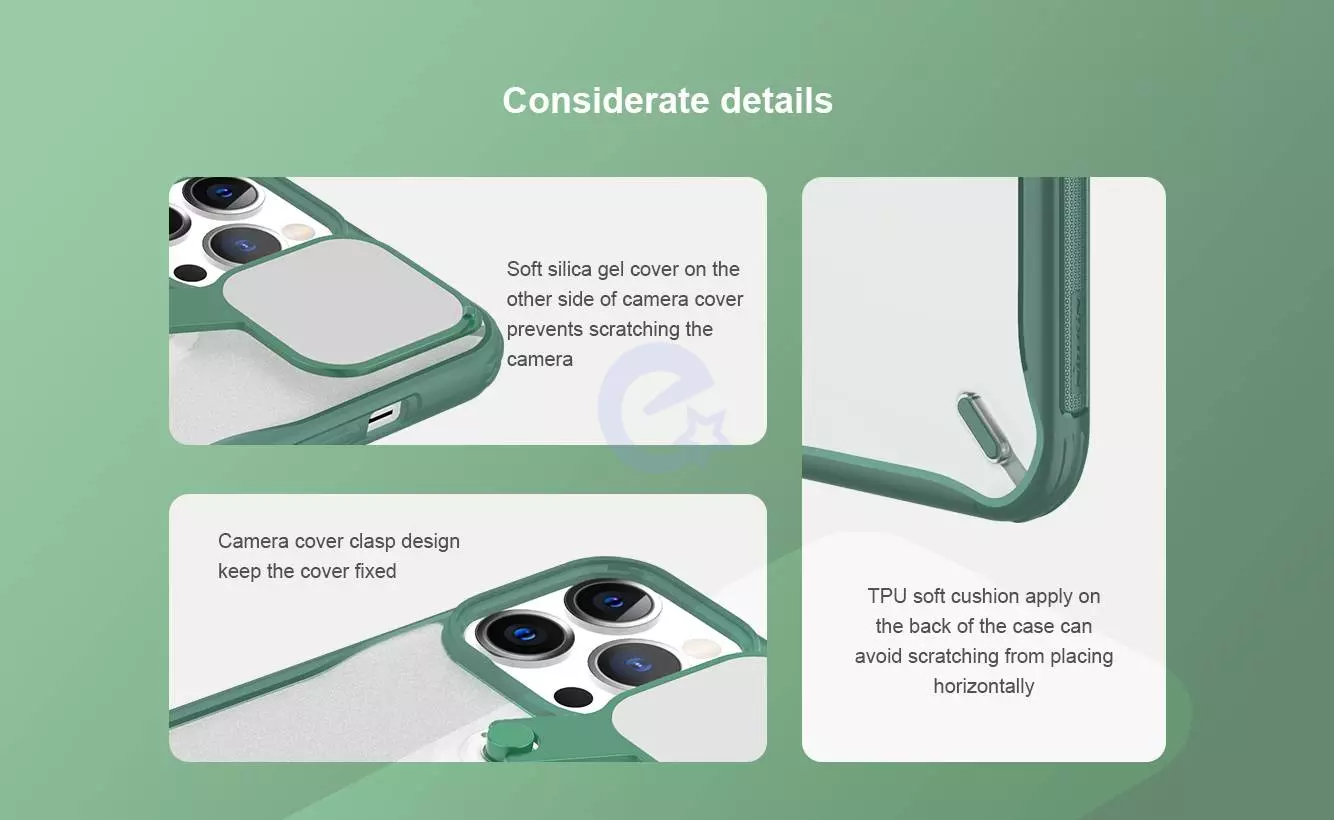 Чехол бампер для iPhone 13 Pro Nillkin Cyclops Green (Зеленый)
