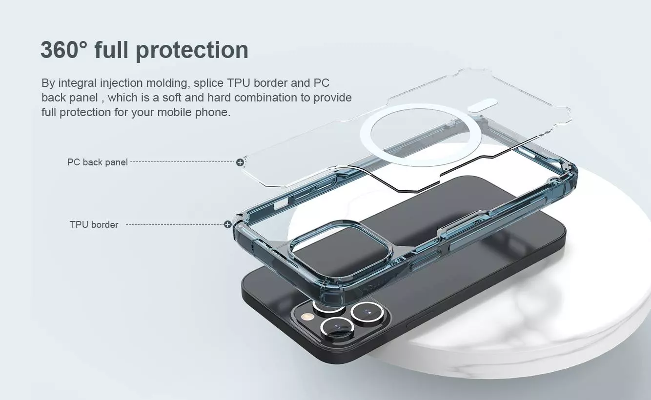 Чехол бампер для iPhone 13 Nillkin TPU Nature Pro Magnetic White (Белый) Чехол бампер для iPhone 13 Nillkin TPU Nature Pro Magnetic White (Белый)