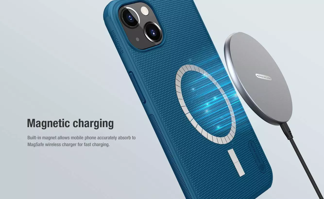 Чехол бампер для iPhone 13 Nillkin Super Frosted Shield Pro Magnetic Blue (Синий) Чехол бампер для iPhone 13 Nillkin Super Frosted Shield Pro Magnetic Blue (Синий)
