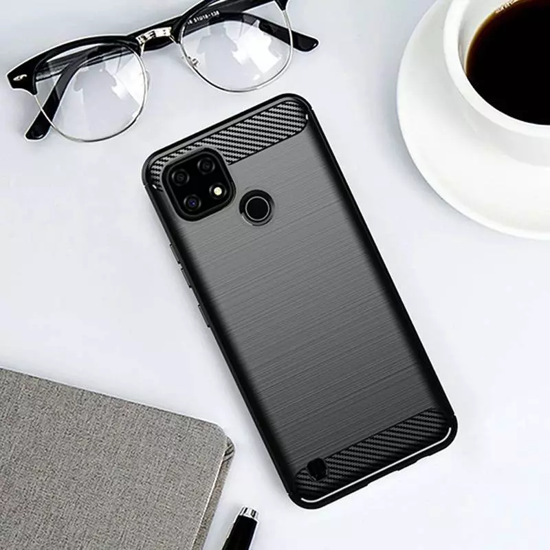 Чехол бампер для Realme C21Y iPaky Carbon Fiber Gray (Серый) Чехол бампер для Realme C21Y iPaky Carbon Fiber Gray (Серый)