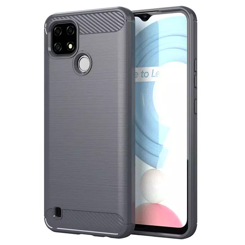 Чехол бампер для Realme C21Y iPaky Carbon Fiber Gray (Серый) Чехол бампер для Realme C21Y iPaky Carbon Fiber Gray (Серый)