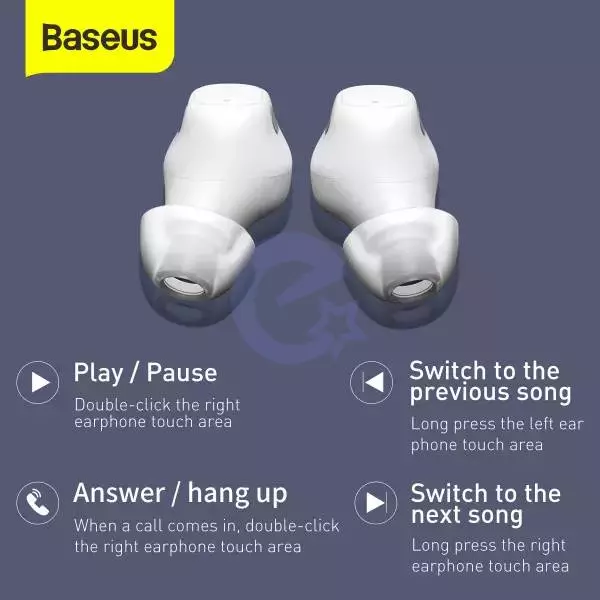 Бездротові навушники Baseus Encok True Wireless Earphones WM01 White (Білий)
