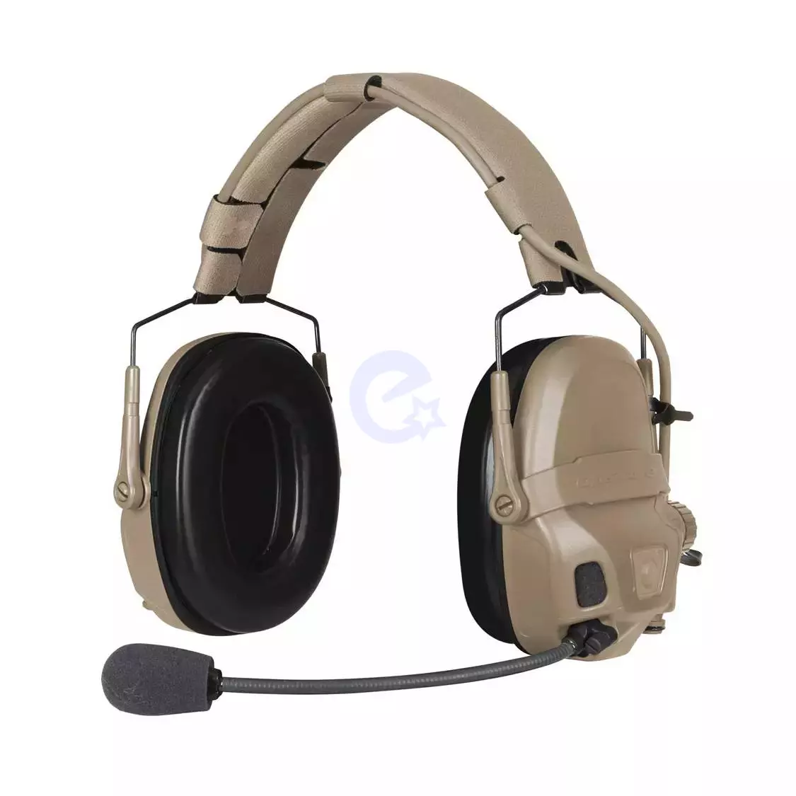 Активні навушники FMA Ops-Core AMP кріплення чебурашка та дужка, мікрофон у комплектації Brown (Коричневий)
