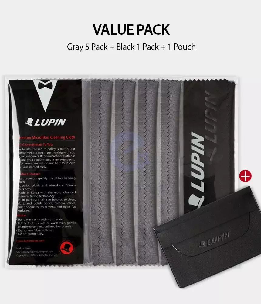 Комплект салфеток из микрофибры для чистки смартфонов / мониторов Ringke Lupin Package (4 шт) Gray (Серый)