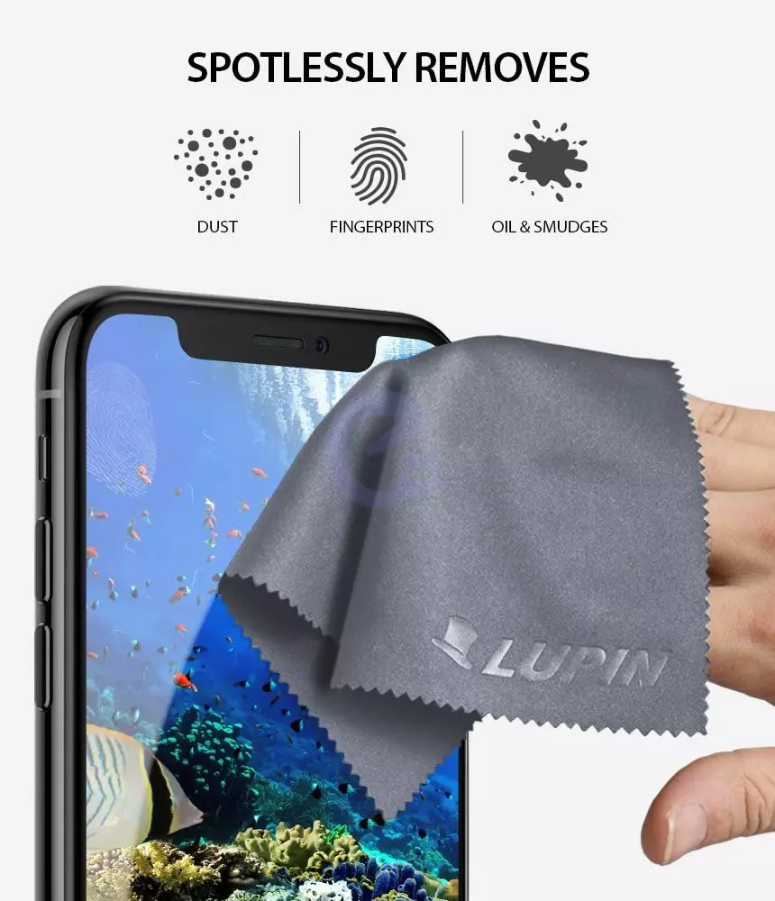 Комплект салфеток из микрофибры для чистки смартфонов / мониторов Ringke Lupin Package (4 шт) Gray (Серый)