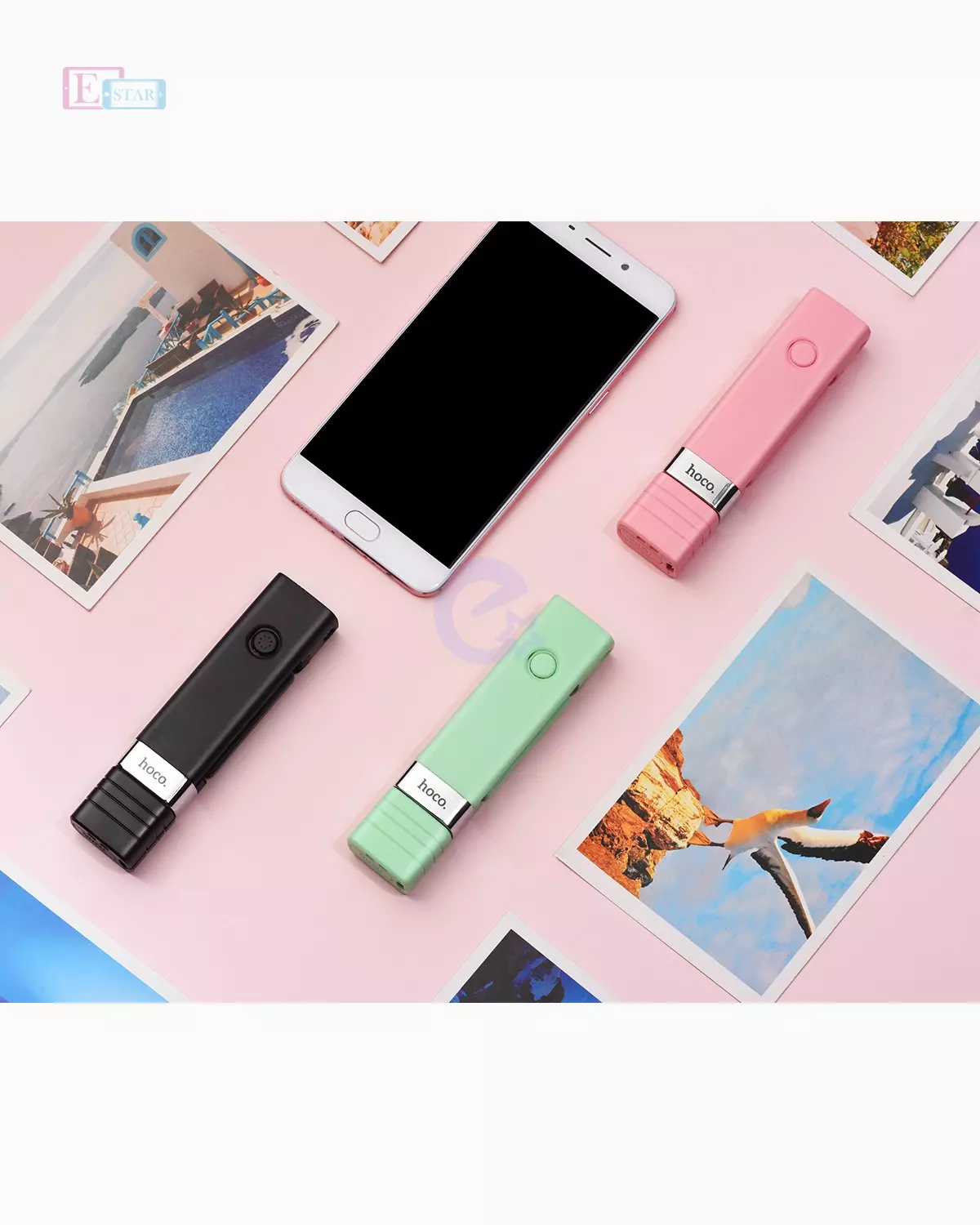 Оригинальная селфи палка Hoco K4 Beauty Wireless Selfie Stick и смартфонов Pink (Розовый)