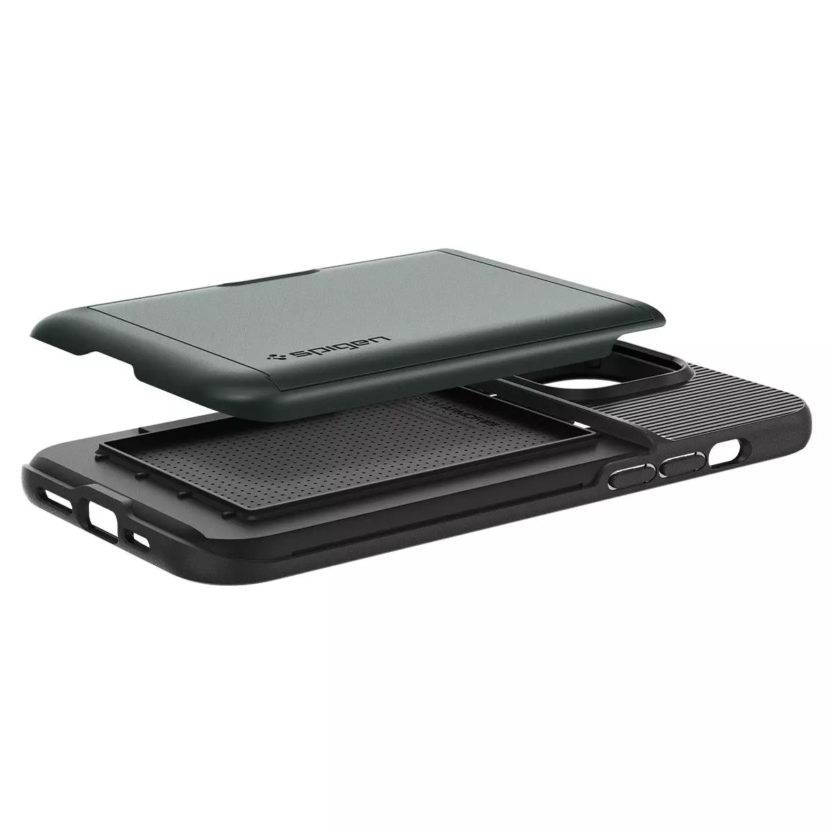 Протиударний чохол бампер Spigen Slim Armor CS (з відділом для карт) для iPhone 14 Pro Max Abyss Green (Зелена Безодня) ACS04837