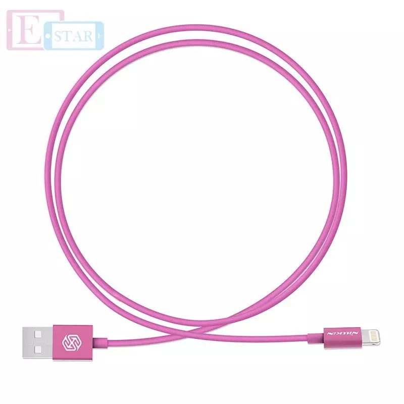 Высокоскоростной кабель для зарядки и передачи данных Apple iPhone iPod iPad Nillkin Rapid Cable Lightning 1.0 м Pink (Розовый)