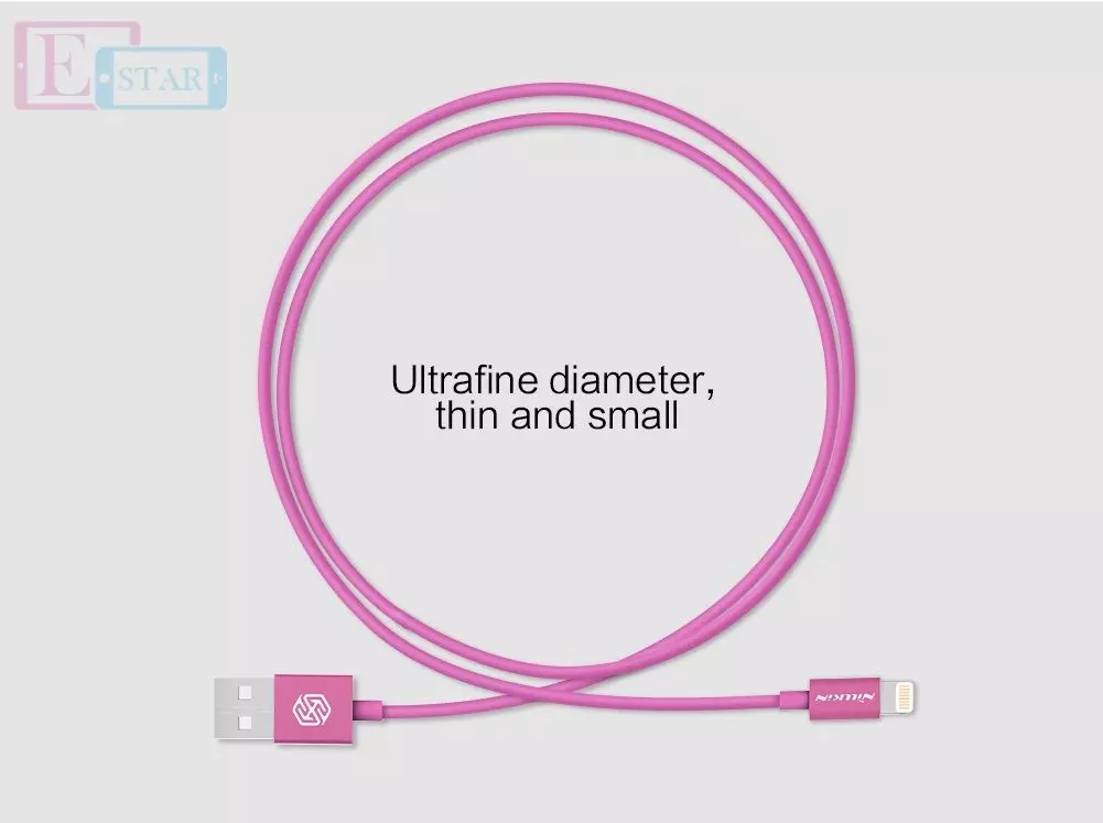 Высокоскоростной кабель для зарядки и передачи данных Apple iPhone iPod iPad Nillkin Rapid Cable Lightning 1.0 м Pink (Розовый)