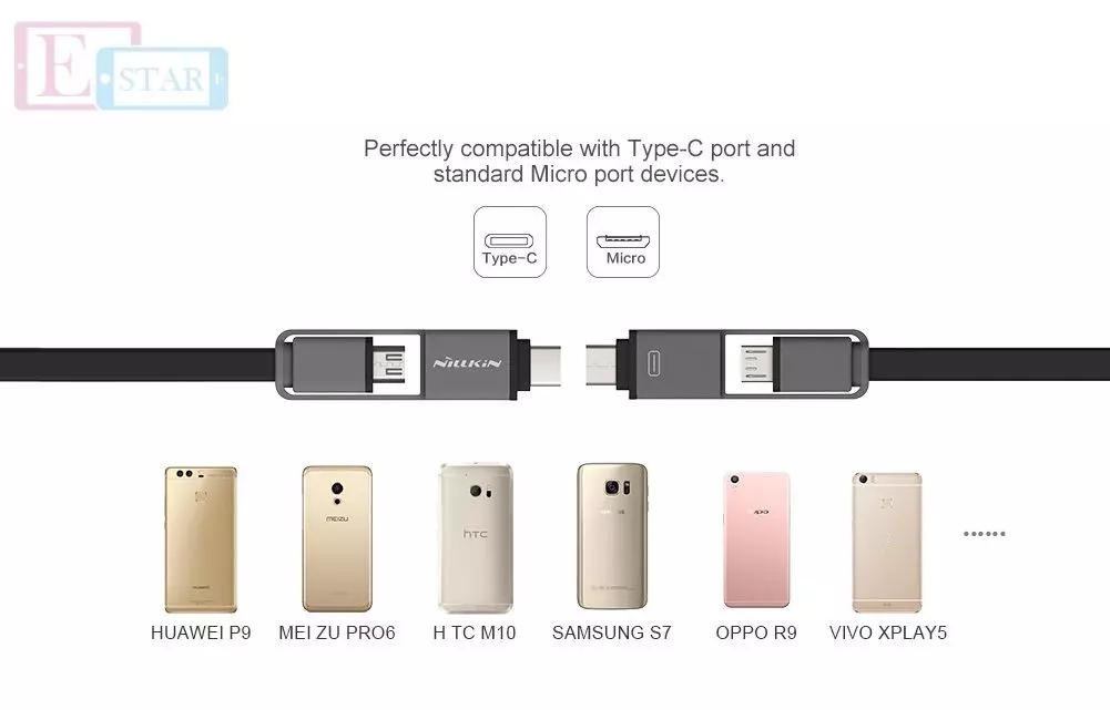 Високошвидкісний кабель для заряджання та передачі даних Nillkin Plus Type C - MicroUsb для смартфонів та телефону 1,2 м Black (Чорний) Високошвидкісний кабель для заряджання та передачі даних Nillkin Plus Type C - MicroUsb для смартфонів та телефону 1,2 м Black (Чорний)