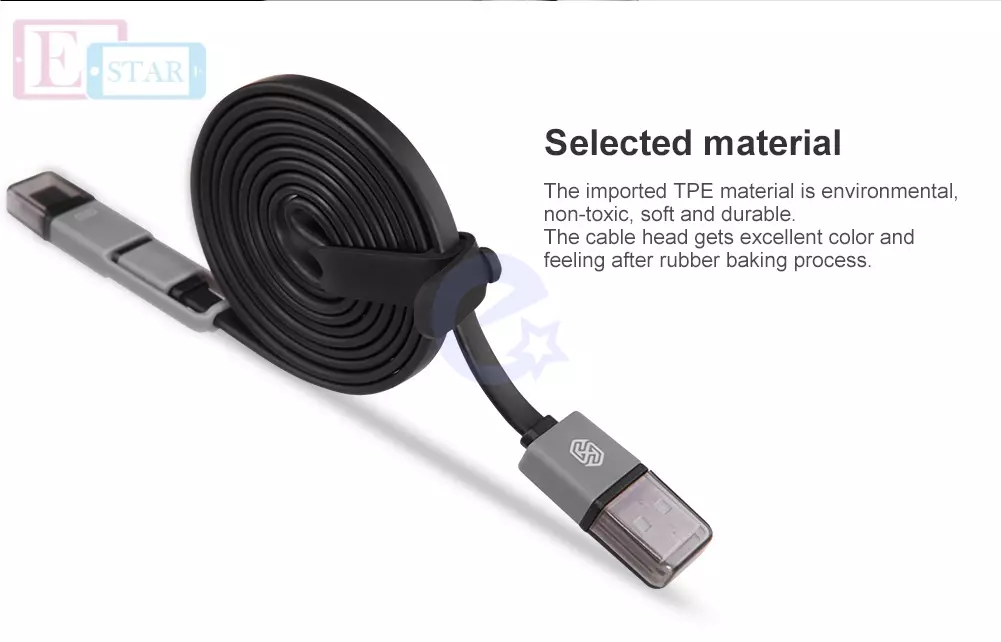 Высокоскоростной кабель для зарядки и передачи данных Nillkin Plus Type C - MicroUsb для смартфонов и телефона 1,2 м White (Белый)