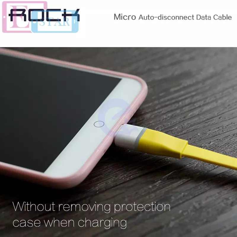 Кабель для зарядки и передачи данных Rock Micro UsB с индикатором зарядки 1 м для планшетов и смартфонов Grey (Серый)