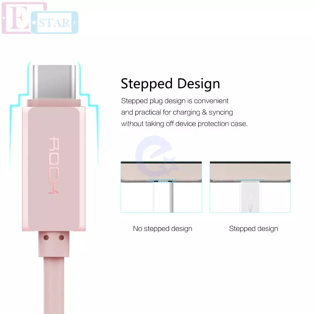 Кабель перехідник Type C to Lightning Rock 1 м Rose Gold (Рожеве Золото) RCB0414 Кабель перехідник Type C to Lightning Rock 1 м Rose Gold (Рожеве Золото) RCB0414