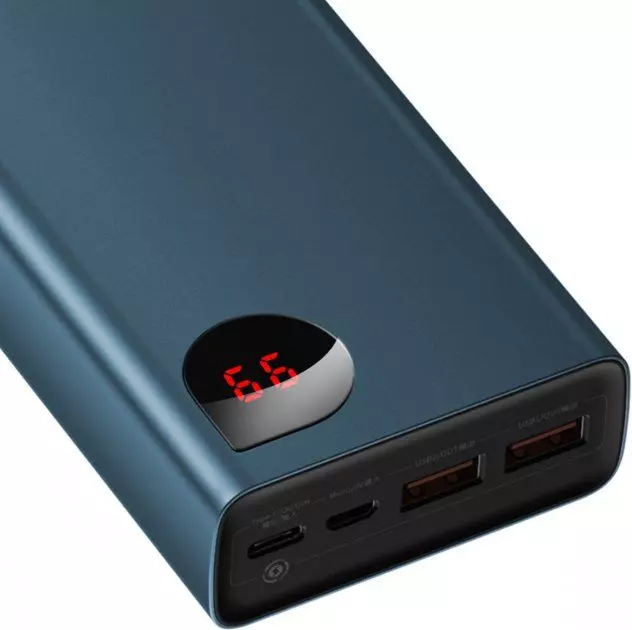 Універсальна батарея Baseus Adamant Metal Display Quick Chfrge Power Bank 20000 mAh 65W Blue (Блакитний) Універсальна батарея Baseus Adamant Metal Display Quick Chfrge Power Bank 20000 mAh 65W Blue (Блакитний)