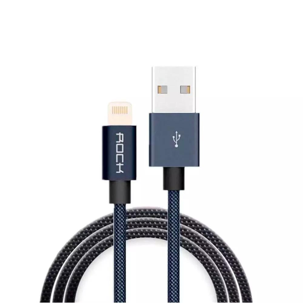 Кабель для заряджання та передачі даних Rock Metal Charge & Sync Round Cable 1 m Lightning Tarnish (Матовий) RCB0432 Кабель для заряджання та передачі даних Rock Metal Charge & Sync Round Cable 1 m Lightning Tarnish (Матовий) RCB0432