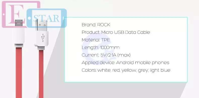 Кабель для зарядки и передачи данных Rock Micro UsB 1 м Grey (Серый)