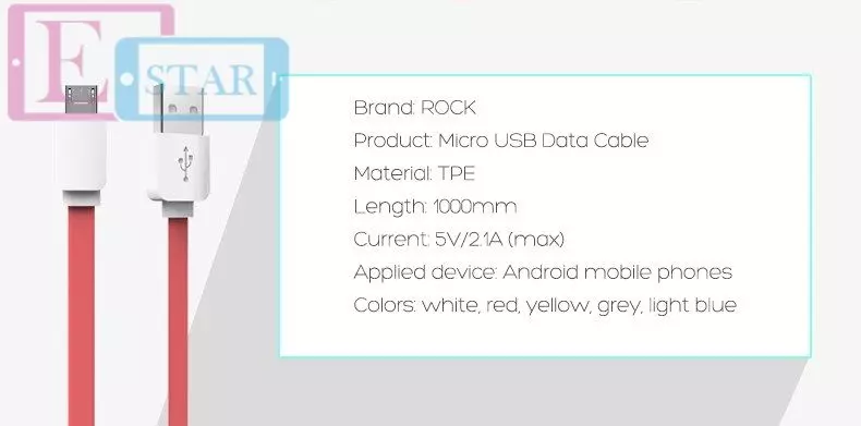 Кабель для заряджання та передачі даних Rock Micro UsB 1 м Red (Червоний) Кабель для заряджання та передачі даних Rock Micro UsB 1 м Red (Червоний)