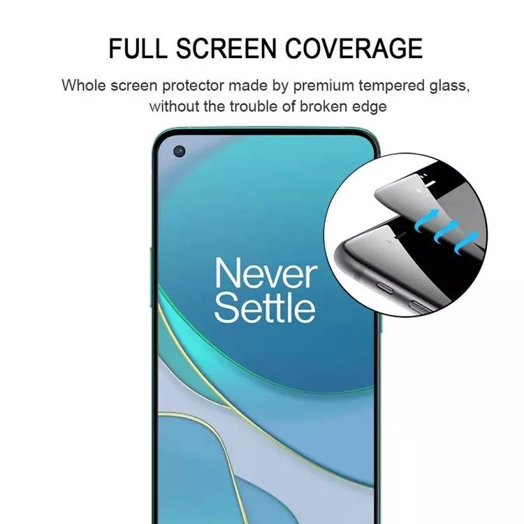 Захисне скло для OnePlus 8T / 9R / 9 (EU/NA) / 9 (IN/CN) Anomaly 9D Full Glue Tempered Glass Black (Чорний)