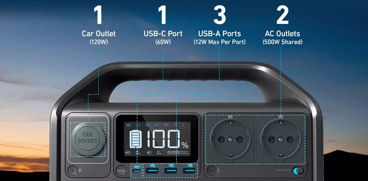 Портативна електростанція Anker 535 PowerHouse 512 Вт/год Black (Чорний) Портативна електростанція Anker 535 PowerHouse 512 Вт/год Black (Чорний)