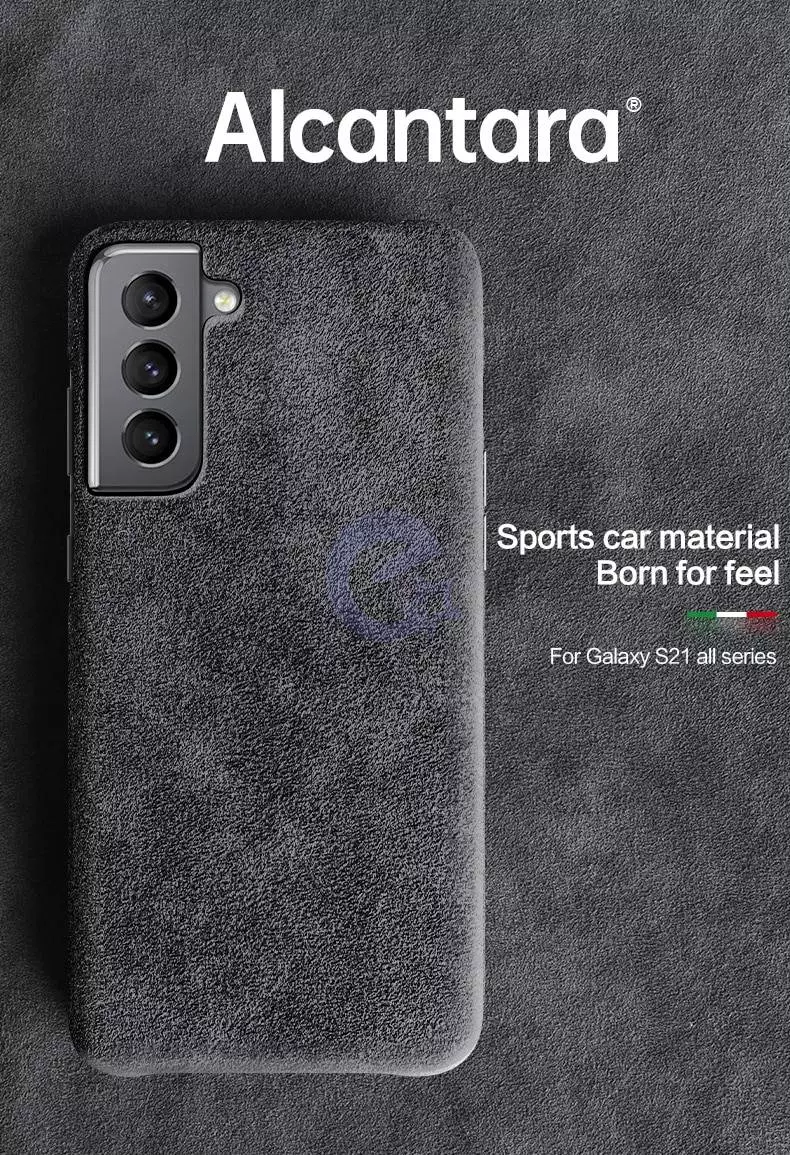 Премиальный чехол бампер для Samsung Galaxy S21 Anomaly Alcantara Black (Черный)