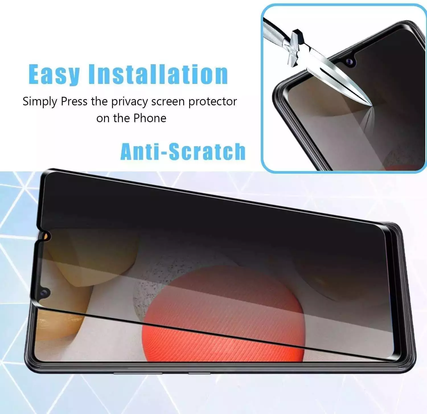 Защитное стекло антишпион для Xiaomi Redmi A1 / Redmi A2 / Redmi A1 Plus / Redmi A2+ Anomaly Anti-Spy Tempered Glass Black (Черный)