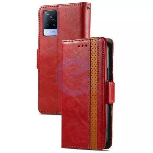 Чехол книжка для Realme 8 / 8 Pro Anomaly Business Wallet Red (Красный)