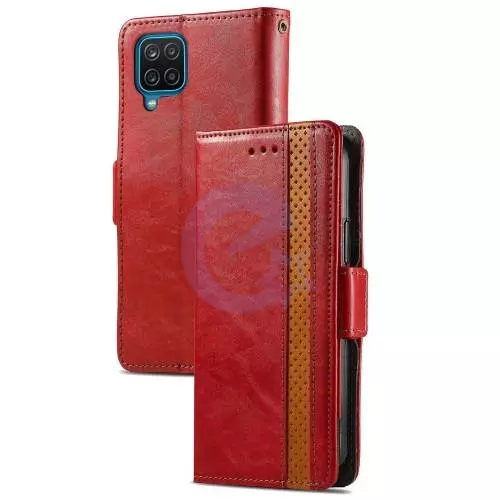 Чехол книжка для Samsung Galaxy A12 / Galaxy M12 / Galaxy A12 Nacho Anomaly Business Wallet Red (Красный)