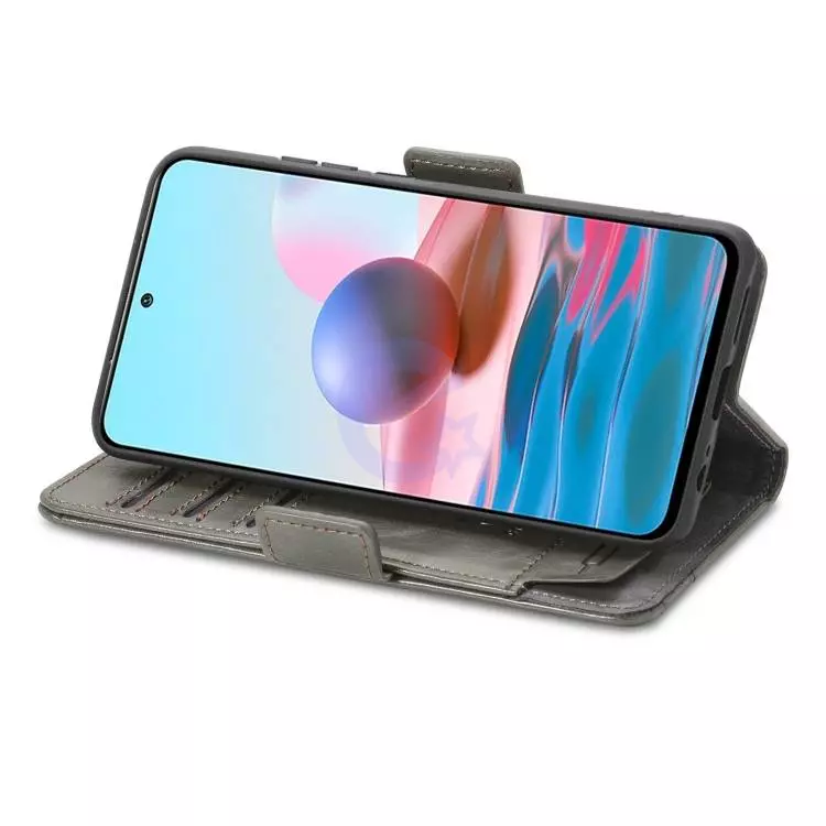 Чехол книжка для Xiaomi Poco M5s / Redmi Note 10 / Redmi Note 10S Anomaly Business Wallet Grey (Серый)